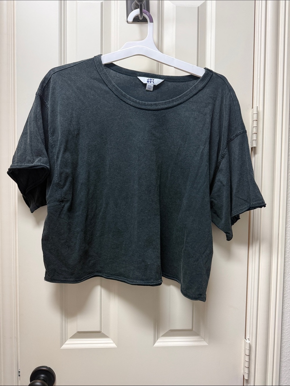 Joy Lab Washed Black Cropped Crewneck TeeXXL